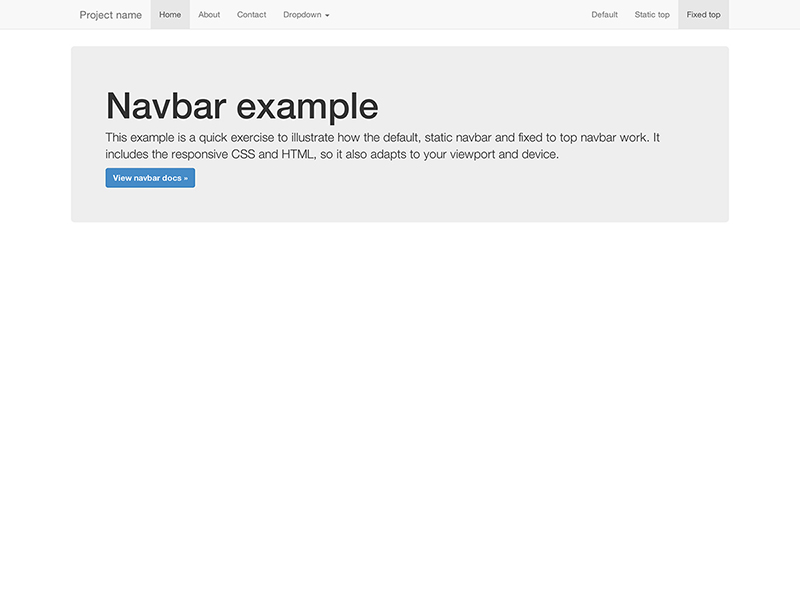 Фиксированное меню Bootstrap