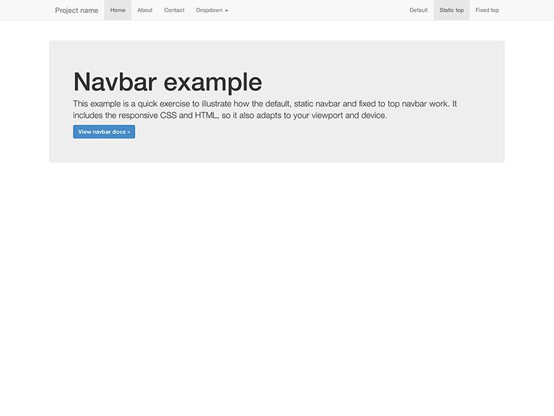 Статическое меню Bootstrap