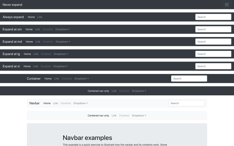 Навигационное меню | Navbars screenshot